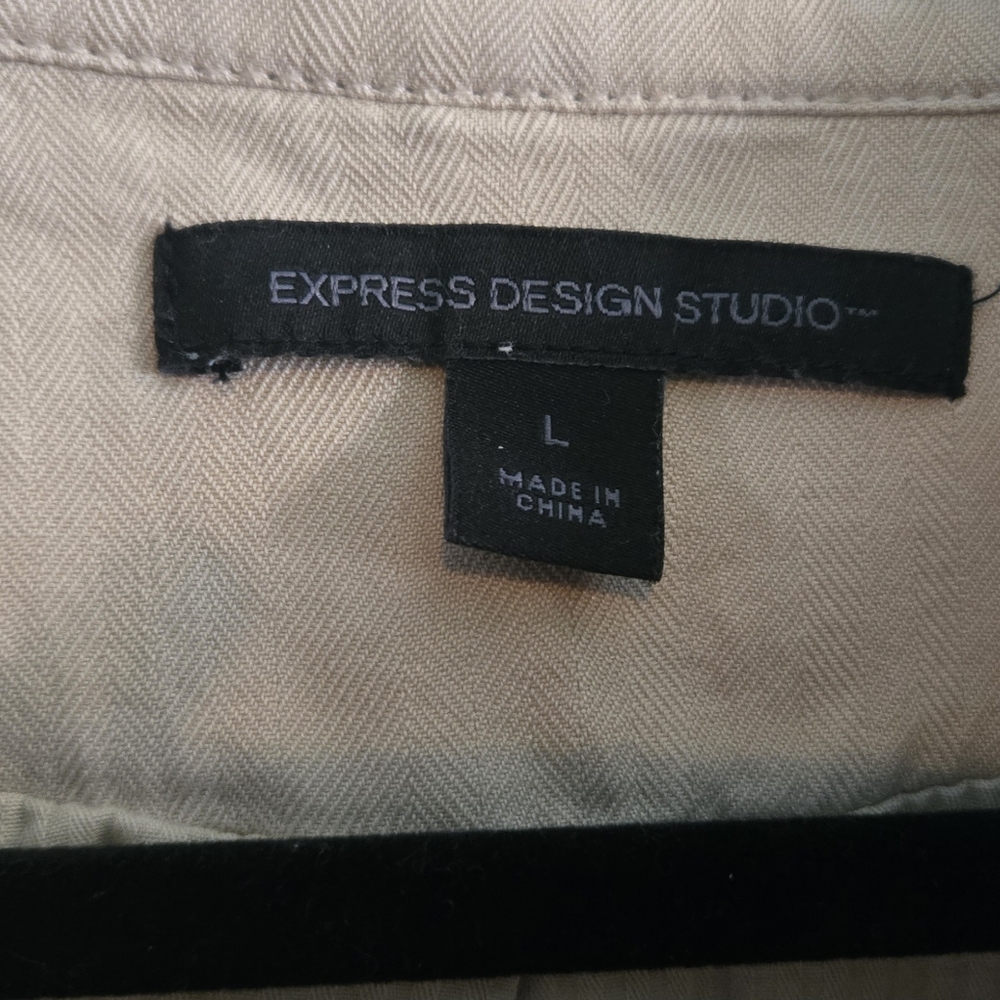 Vintage Womens Jacket Express Design Studio Button Down Beige Large - Picture 6 of 14